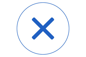 Obraz premium blue cancel cross close tab icon png file type transparent background