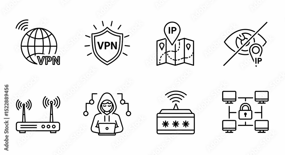 Poster vpn security concept data protection and access network