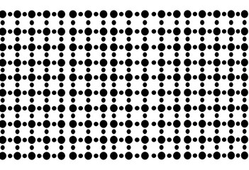 Seamless black dotted grid pattern on white background; ideal for bullet journaling,  planner,  vector