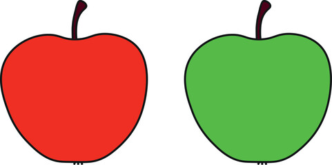 set of red and green apples