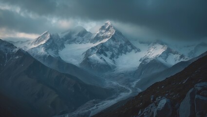 Travel in the mountains with empty copy space for text