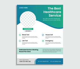 Medical poster or flyer design layout space for photo background.	
