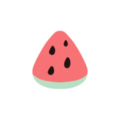 Cute Summer Watermelon Slice Icon Refreshing Fruit Art