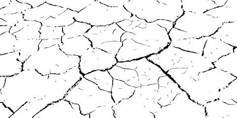 "Abstract grunge scratch wall texture design and black damaged rusty crack  on white background, Vector grunge style cracked texture with cracked pattern background, isolated on a background. llustrat