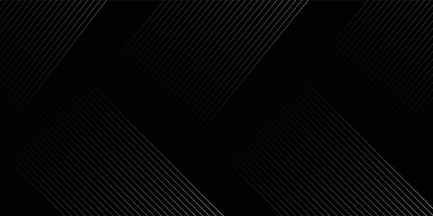 Black background with shiny diagonal lines wallpaper, Black and grey metallic abstract tech geometric linear background. color