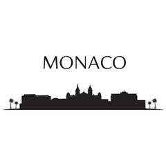 Monaco skyline horizontal banner. Monaco. Vector template for your design. Vector black silhouette. with white background