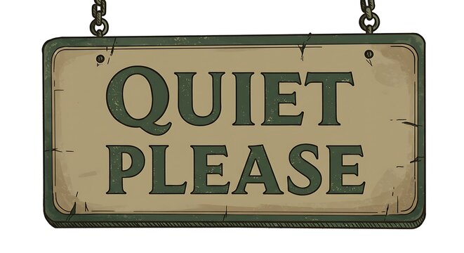 Sign Hanging Requesting Silence Reads Quiet Please