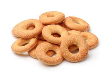 Heap of sugar ring biscuits