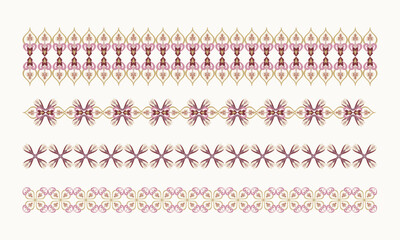 Ethnic Decorative Borders Set – Traditional Seamless Elements