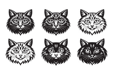 Set of Cat line art
