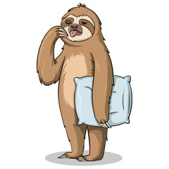 Lazy sloth animal vector © Pushpa