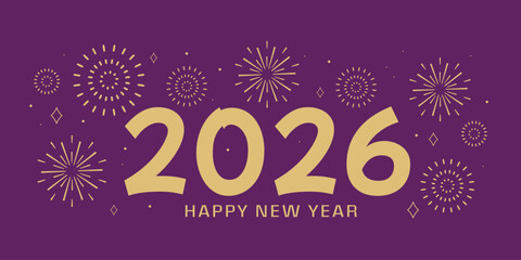 Happy New year 2026 decorative background banner design