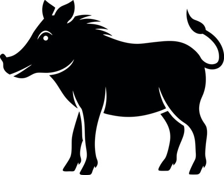 babirusa black silhouette icon vector