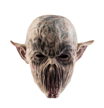 Monster head isolated on white background with clipping path