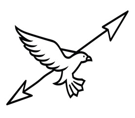 golden-eagle-in-flight-with-arrow--graphic-design.eps