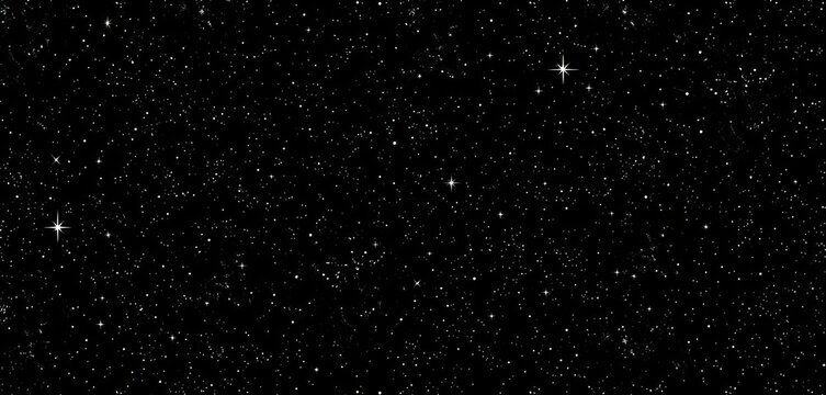 Seamless monochrome starry night vector pattern Perfect for textile design, featuring horizontal sparkle texture,  pattern,  seamless