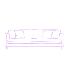 sofa isolated lineart illustration