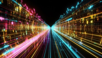 Fototapeta premium Futuristic data tunnel