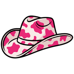 pink cowboy hat vector illustration on white background. hat, cowboy, cap,fashion, icon, illustration.