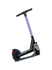 Electric kick scooter realistic urban element isolated. Summer street eco transportation object. Gen z modern city lifestyle attribute. Mobile transport item. Fast wheel delivery sustainable vehicle.