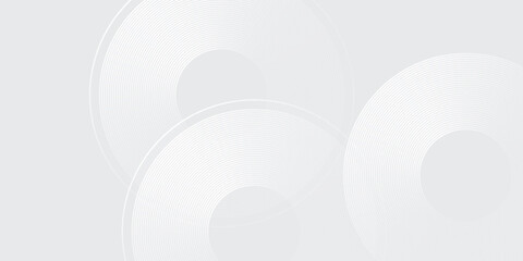 Modern white glowing geometric lines on gray background. Modern shiny blue circle lines pattern. Futuristic technology concept abstract modern art