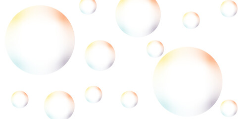 Colorful transparent yellow, orange, purple, blue and soap bubbles floating in the air. Beautiful circles colorful soap bubbles texture background. seamless and retro pattern technology and business