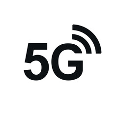 5G icons. Vector illustrations, high-speed mobile internet, signal strength, and connection symbols. Network wireless technology icons on  white isolated background