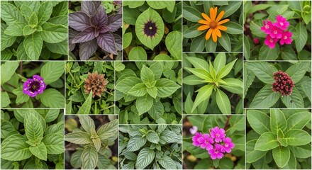 Botanical Diversity: Urban Garden Leaves & Flowers