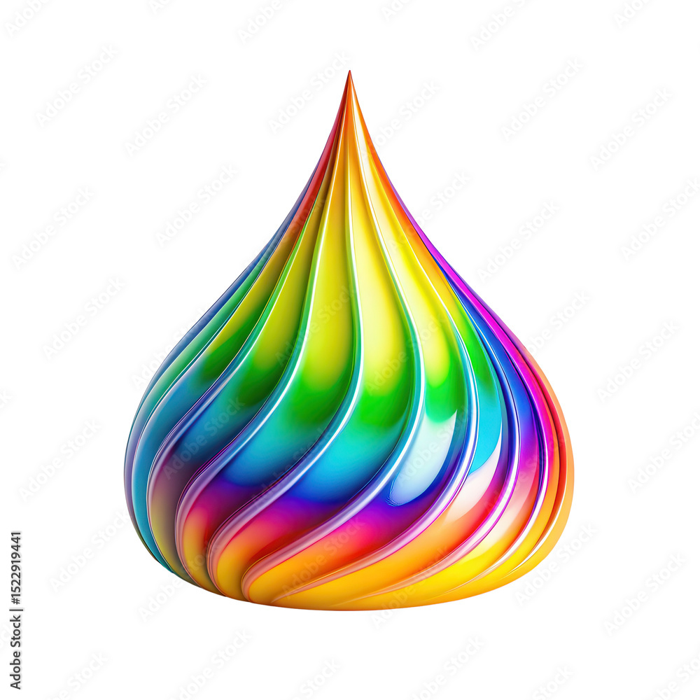 Aufkleber a vibrant, multicolored, swirled, teardrop-shaped object with smooth, glossy curves and a pointed ti
