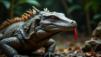 Obraz premium Crested Iguana Close-Up