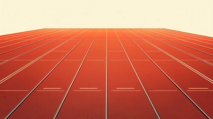 Athletics Track Lane Detail, close-up view of a weathered rubber surface with chalk powder specks, showcasing the vibrant lane number against a gritty backdrop, inviting a sense of competition.