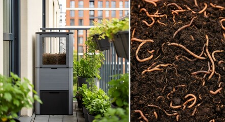 Eco-Friendly Recycling Urban Worm Composting
