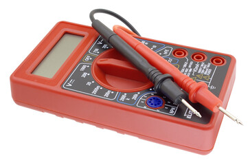 Digital multimeter on white