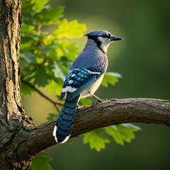 Blue Jay in the Morning Light Nature's Brilliant Sentinel