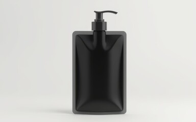 Obraz premium Black Refillable Pouch with Pump and Nozzle Mockup