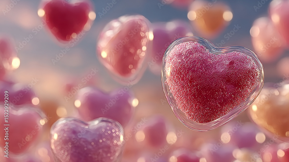 Leinwandbilder soap bubbles in shape of heart burst sprites video animation sequence stages. game user interface gu