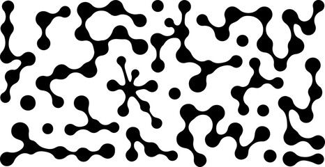 Morphing blob dot set.Connected meta circles for abstract patterns, stickers, badges, posters, and web projects.