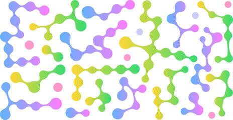 Morphing blob dot set.Connected meta circles for abstract patterns, stickers, badges, posters, and web projects.