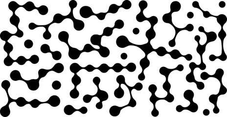 Morphing blob dot set.Connected meta circles for abstract patterns, stickers, badges, posters, and web projects.