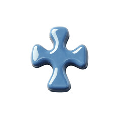 Obraz premium Simple blue puzzle piece icon for games, solutions, or connection themes