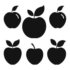 Apple vector silhouette set design