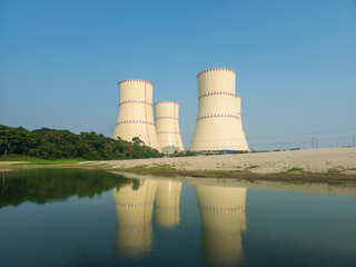 Cooling towers of the Ruppur Nuclear Power Plant, Bangladesh