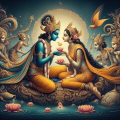 Divine love story of Hindu gods Radha and Krishna