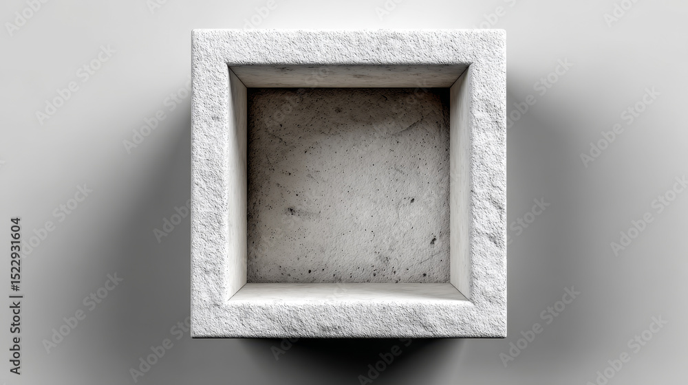Poster 3d open empty white gift box blank mockup top view vector. paper square package with lid realistic p