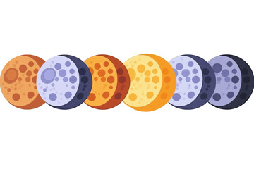 Fototapeta premium Moon Phases Illustrated Guide From New Moon to Full Moon-Learn the Lunar Cycle-Astronomy Educational Resource for Students & Teachers-Explore Night Sky Events