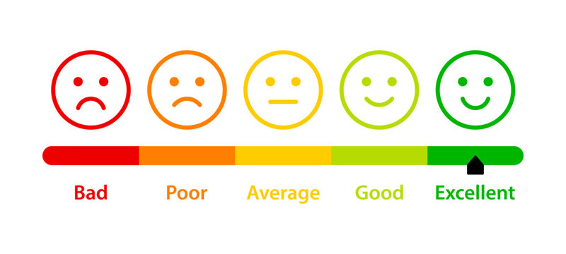 Excellent feedback rating with emoticons