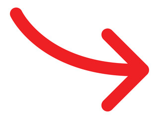 Red curved arrow symbol vector transparent png