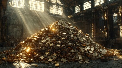 Gold hoard gleams in derelict hall