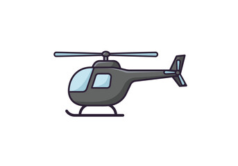 Illustration of Helicopter In Flat Style 