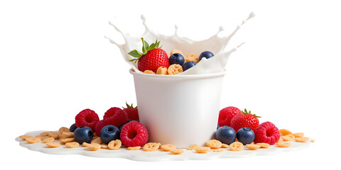 Delicious Cereal with Milk and Berries A Healthy Breakfast